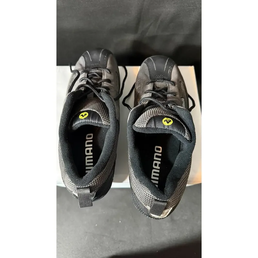 Shimano Mountain Bike Cycling Shoes Gray Black Mens 10.5 w/ Cleats SH-MT20D SPD